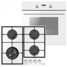 Комплект Hansa (духовка електрична + поверхня газ на склі), білий FCGW683299