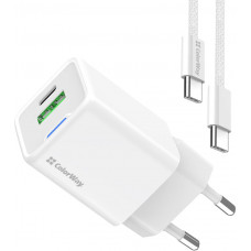 Зарядний пристрій Avantis A895 GaN lamp display 35W (C+C) with USB-C to C cable White