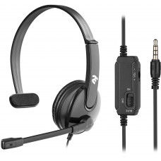 Гарнітура On-ear 2E CH12 mini-jack, omni-mic, 1.2м, чорний 2E-CH12MJ