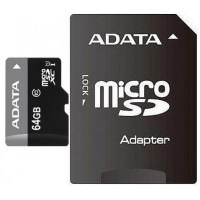 Карта пам'яті microSDHC (UHS-1) A-data Premier 64Gb Class 10 (adapter SD)