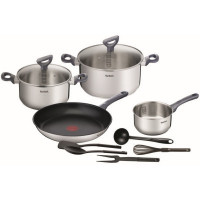 Набір посуду Tefal Daily Cook, 11предметів, нержавіюча сталь/скло G713SB45