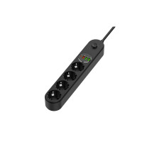 Мережевий фільтр-подовжувач СolorWay 4 розетки/4USB (Type-C PD20W + 3USB QC3.0) (45W) Black 2M