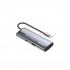 USB хаб (док-станція) СolorWay USB-C 5-в-1 Type C PD 100W/USB3.0х3/HDMI 4К