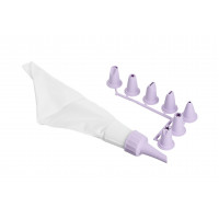 Мішок кондитерський з насадками Ardesto Tasty baking,  26.8x13.4см, пластик, ліловий AR2307LP