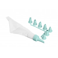 Мішок кондитерський з насадками Ardesto Tasty baking, 26.8x13.4см, пластик, блакитний AR2307TP