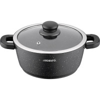 Каструля зі скляною кришкою Ardesto Gemini Anzio, 2.5л, алюміній, чорний AR2420GE