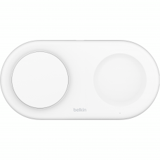 Зарядний пристрій бездротовий Belkin 2в1 15Вт Pad Qi2, білий WIZ021VFWH