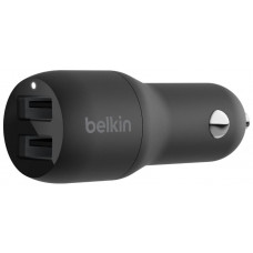 Зарядний пристрій автомобільний Belkin 24Вт 2хUSB-A, чорний CCB001BTBK