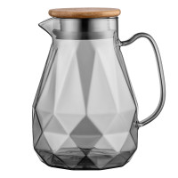 Глечик з кришкою Ardesto Graphite, 1500мл, боросилікатне скло, бамбук, нержавіюча сталь, сірий AR2615SG