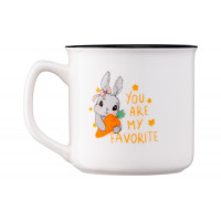 Чашка Ardesto Cute rabbit, 320мл, порцеляна, білий AR3460