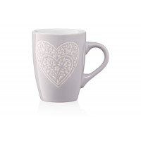 Чашка Ardesto  Heart, 330мл, кераміка, сірий AR3467GR