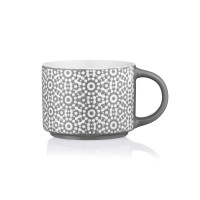 Чашка Ardesto Weaving G, 330мл, порцеляна, біло-чорний AR3473G
