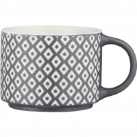 Чашка Ardesto Weaving E, 330мл, порцеляна, біло-чорний AR3473E