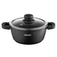 Каструля зі скляною кришкою Ardesto Gemini Anzio, 1.8л, алюміній, чорний AR2418GE
