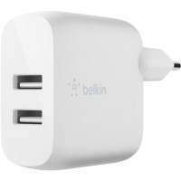 Зарядний пристрій мережевий Belkin 24Вт 2хUSB-A, білий WCB002VFWH