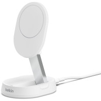 Зарядний пристрій бездротовий Belkin 15Вт Magnetic Stand Qi2, білий WIA008VFWH