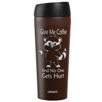 Термочашка Ardesto Coffee time Raccoon, 450мл, нержавіюча сталь, коричневий AR2645DML