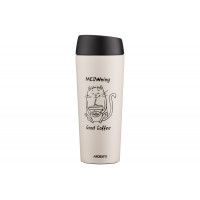 Термокухоль Ardesto Coffee Time Meowning, 450мл, нержавіюча сталь, бежевий AR2645WC