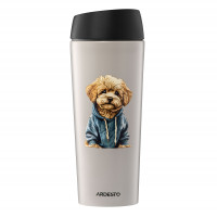 Термокухоль Ardesto Coffee Time Maltipoo 450мл, нержавіюча сталь, бежевий AR2645MP
