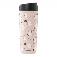 Термокухоль Ardesto Coffee Time Cats 450мл, нержавіюча сталь, коричневий AR2645FC