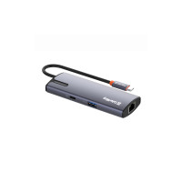 USB хаб (док-станція) СolorWay USB-C 6-в-1 Type C PD 100W/USB3.0х3/USB2.0/RJ45 CW-HUB03