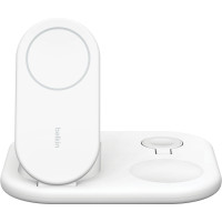Зарядний пристрій бездротовий Belkin 3в1 Magnetic Foldable iPhone/Watch/AirPods, Qi2 15Вт, білий WIZ029VFWH