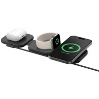 Зарядний пристрій бездротовий Belkin 3в1 Travel Pad Wireless Qi2 15Вт, чорний WIZ024VFBK