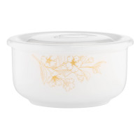 Салатник з кришкою Ardesto Sunny day, 12см, порцеляна, білий AR3493