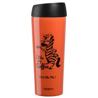 Термочашка Ardesto Coffee time Zebra, 450мл, помаранчевий AR2645DTO