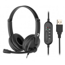 Гарнітура On-ear 2E CH12 USB, omni-mic, 2м, чорний 2E-CH12SU