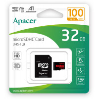 Карта пам'яті microSDHC (UHS-1) Apacer 32Gb class 10 (adapter SD)