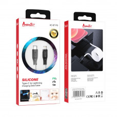 Кабель Avantis AC-87 Silcone PD 20W Type-c to lightning Black/white