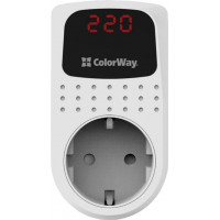 Реле напруги ColorWay (16A/3680W) 150V-210V/230V-280V DS2 White (CW-VR16-02D)