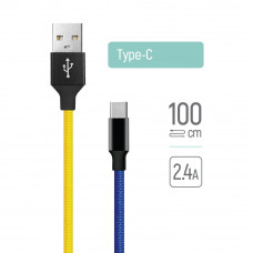 Кабель Colorway USB - Type-C (national) 2.4А 1м (CW-CBUC052-BLY)