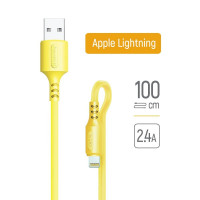 Кабель Colorway USB - Apple Lightning (soft silicone) 2.4а 1м жовтий