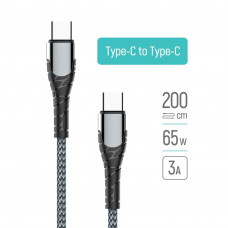 Кабель Colorway Type-C - Type-C (PD Fast Charging 65W) 3.0А 2м сірий