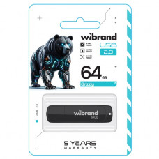 Флешка Wibrand USB 2.0 Grizzly 64Gb Black