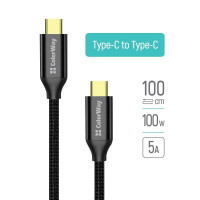 Кабель Colorway Type-C - Type-C USB3.2 (20Gbps 4K PD100W) Gen2 5А 1м чорний