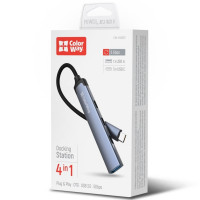 USB хаб СolorWay USB-C 4-в-1 USB-C2.0х3/USB3.0