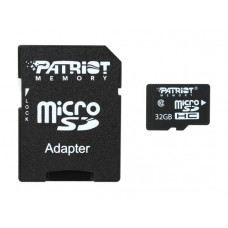 Карта пам'яті microSDHC (UHS-1) Patriot LX Series 32Gb class 10 (adapter SD)