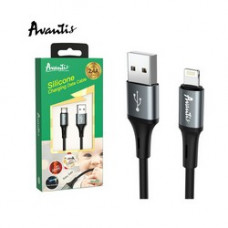 Кабель Avantis AC-80m Cool Silicone charging data cable Micro Black